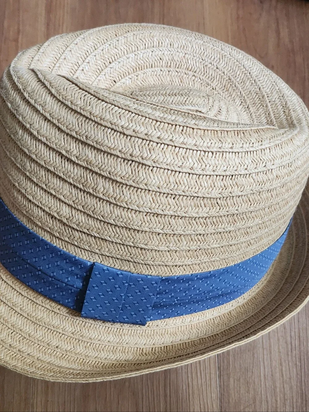 Straw Trilby Hat (Khaki, M/L) classic tan